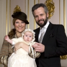 Official picture on the occation on the christening of Miss Emma Tallulah Behn. Emma Tallulah with her parents. Photo: Bjørn Sigurdsøn, The Royal Court / Scanpix. Hand out pictures from The Royal Court - Only for editorial use - not for sale. Size 2,15 Mb, 2328 x 3435 px